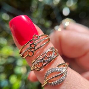 Elegant Rose Gold  Women's Rings Lot 3